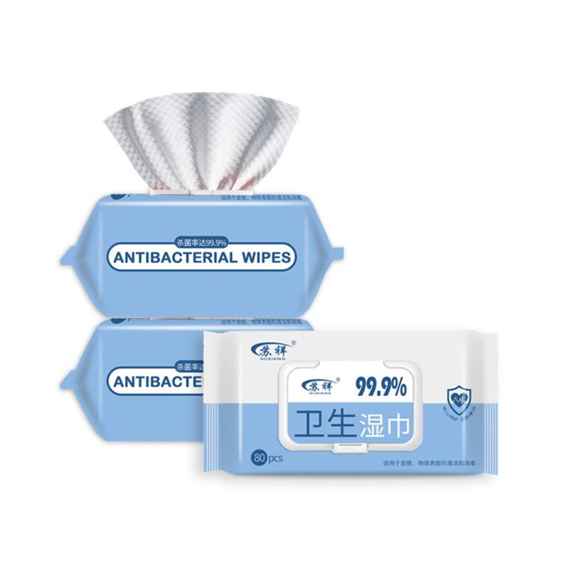 Ang alkohol na walang alkohol na antibacterial wipes laki ng paglalakbay 80pcs