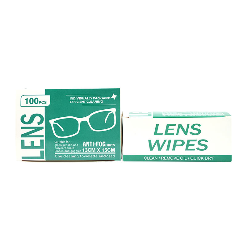 Mga anti fog wipes para sa lens ng indibidwal na nakabalot ng paglilinis ng basa na mga wipe 100 PC